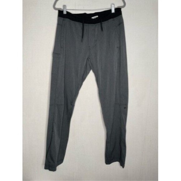 Lululemon Striped Activewear Track Pants Men Size Large Gray/Black - Picture 1 of 7